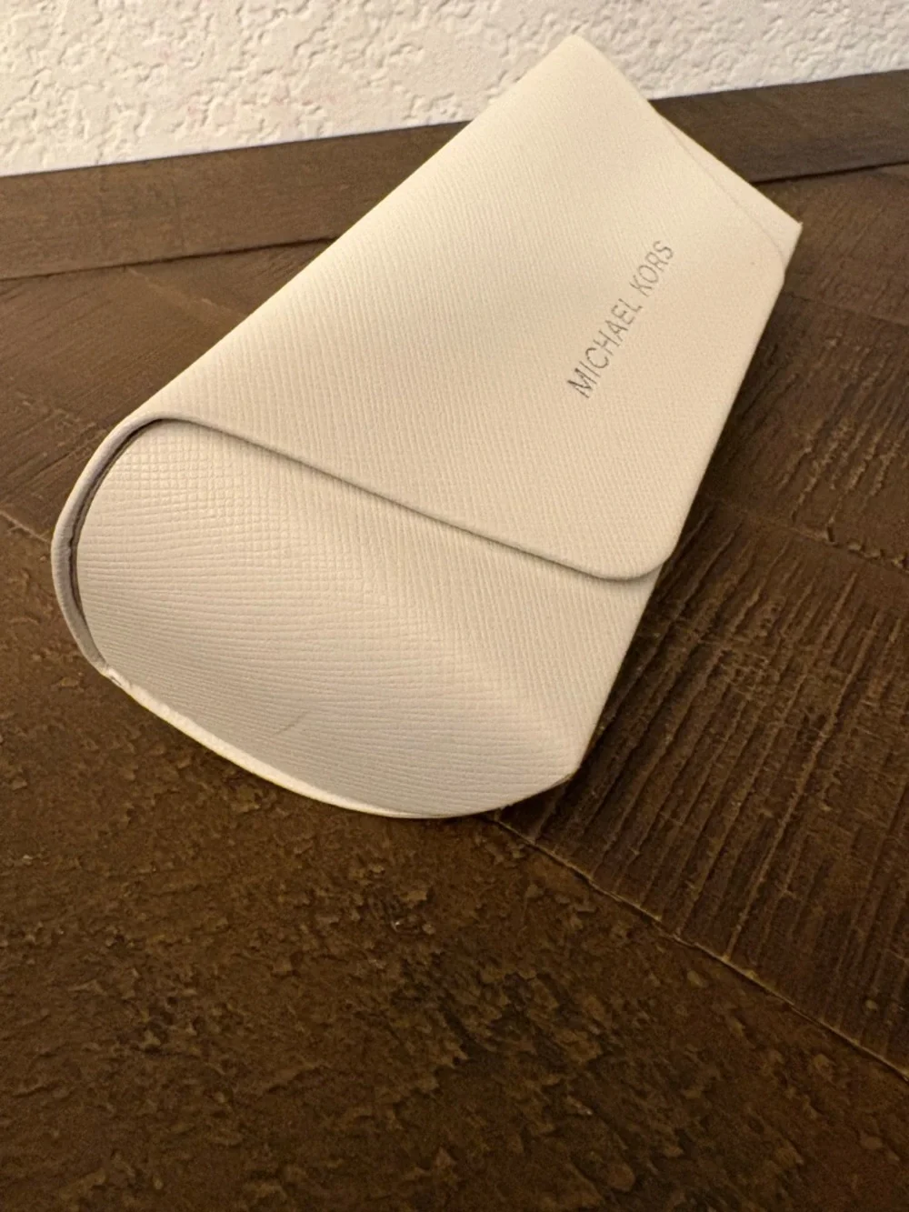 Michael Kors White Textured  Sunglasses Case